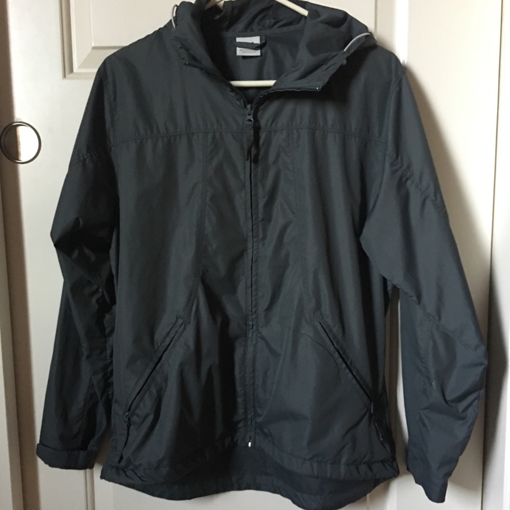 gray windbreaker